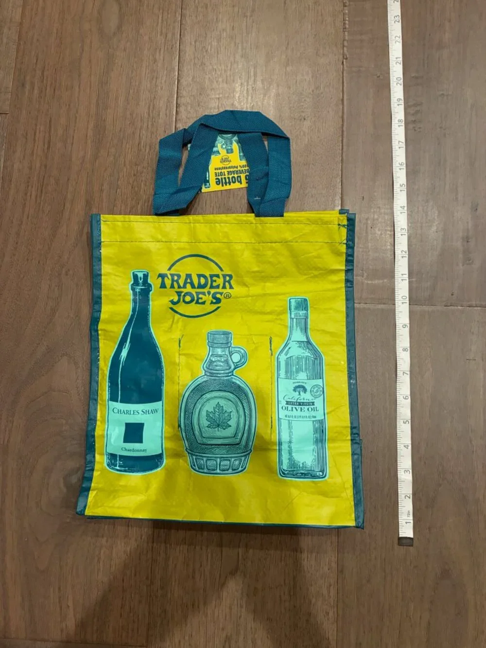 NWT Trader Joe's 6 Bottle Beverage Tote Yellow Reusable Wine Carrier